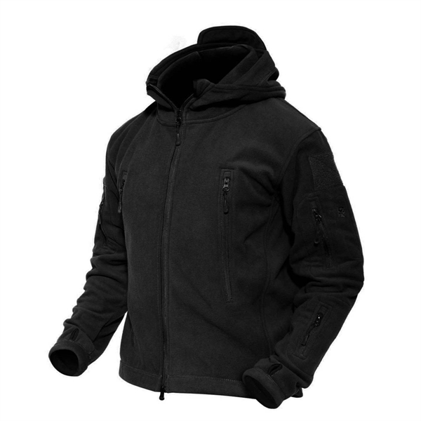 Fleece Military Tactical Jacket Hoodie - Fleece Military Tactical Jacket Hoodie - Image 6 of 7