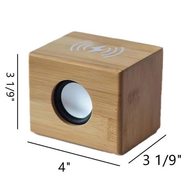 Bamboo Wireless Charger With Bluetooth Speaker - Bamboo Wireless Charger With Bluetooth Speaker - Image 2 of 2
