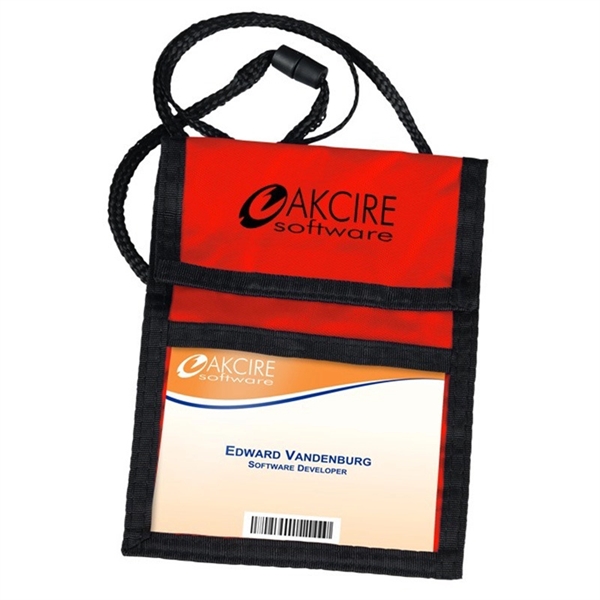 Tradeshow Neck ID Wallet Badgeholder with Lanyard - Tradeshow Neck ID Wallet Badgeholder with Lanyard - Image 2 of 5