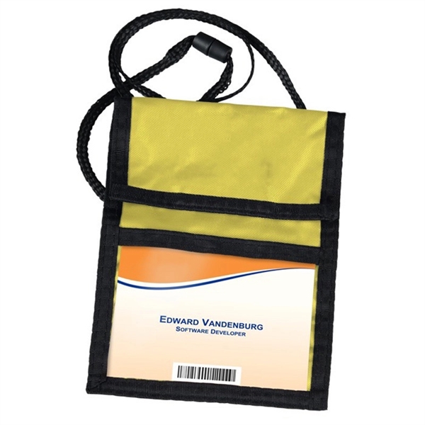 Tradeshow Neck ID Wallet Badgeholder with Lanyard - Tradeshow Neck ID Wallet Badgeholder with Lanyard - Image 3 of 5