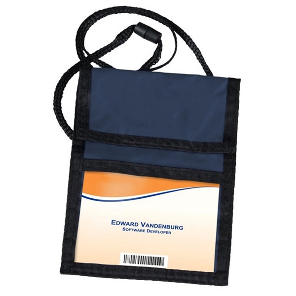 Tradeshow Neck ID Wallet Badgeholder with Lanyard - Tradeshow Neck ID Wallet Badgeholder with Lanyard - Image 4 of 5