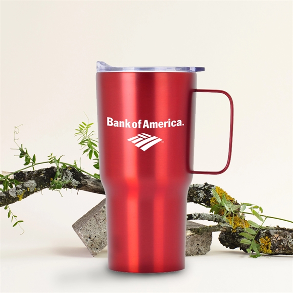 20 oz Contoured Stainless Steel Travel Mug - 20 oz Contoured Stainless Steel Travel Mug - Image 1 of 5