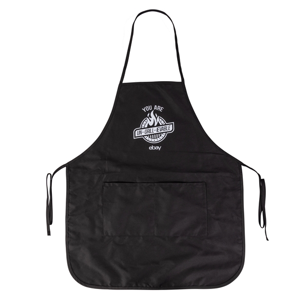 Cotton Twill Apron With Long Round Bottom - Cotton Twill Apron With Long Round Bottom - Image 2 of 3