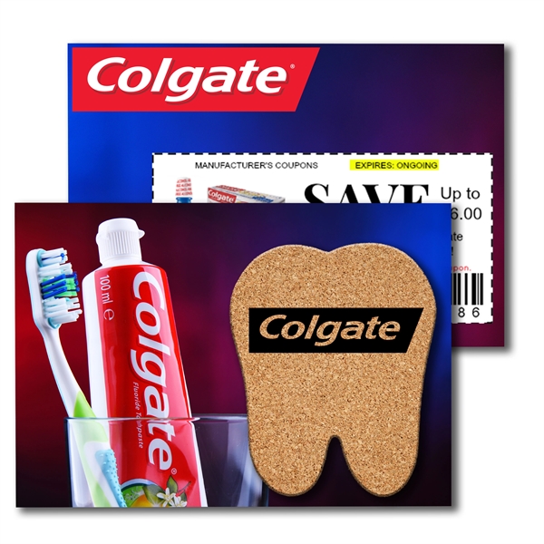Post Card with Tooth Cork Coaster - Post Card with Tooth Cork Coaster - Image 0 of 1