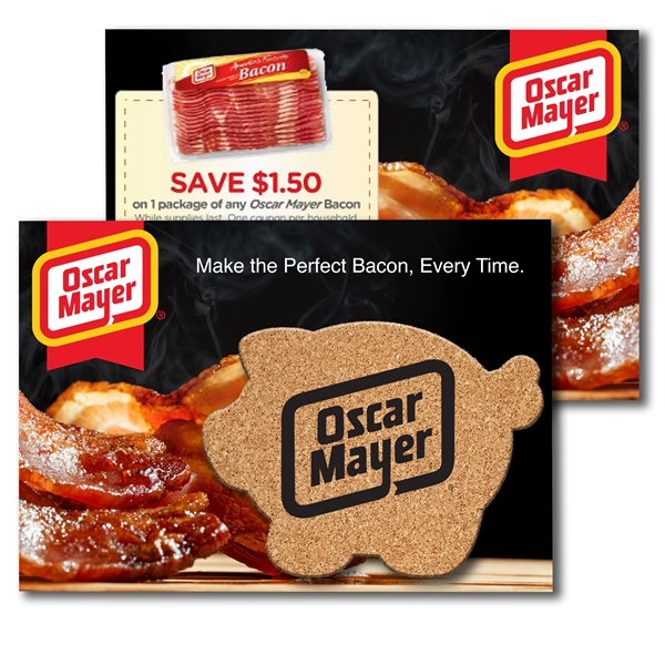 Post Card with Piggy Bank Cork Coaster - Post Card with Piggy Bank Cork Coaster - Image 0 of 1