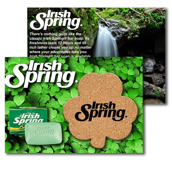 Custom Post Card with Shamrock Cork Coaster