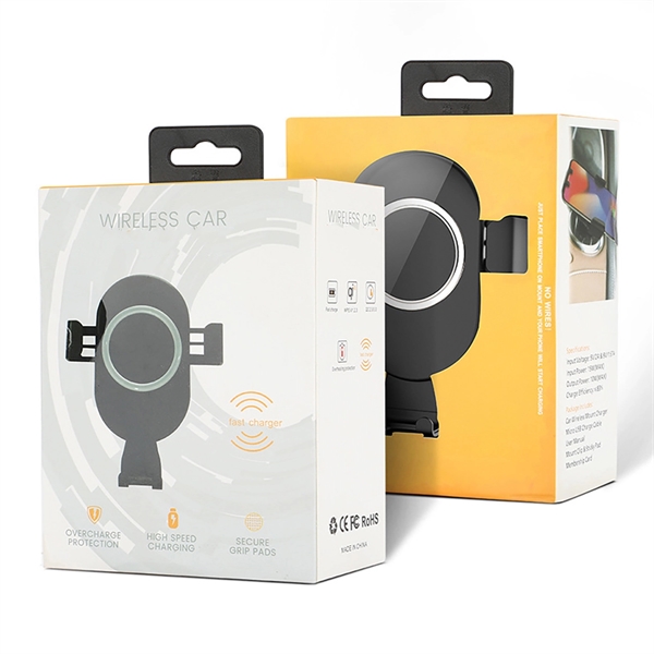 Wireless Car Charger 10W Qi Fast Charging Phone Holder - Wireless Car Charger 10W Qi Fast Charging Phone Holder - Image 2 of 2