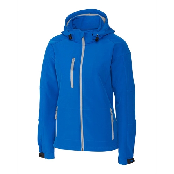 Clique Serac Stretch Softshell Hooded Full Zip Womens Jacket - Clique Serac Stretch Softshell Hooded Full Zip Womens Jacket - Image 5 of 9