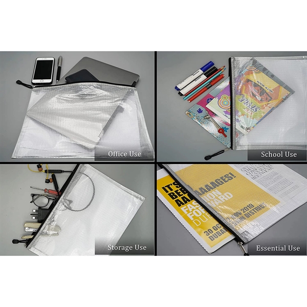 Letter A4 PVC Waterproof Zipper File Bag - Letter A4 PVC Waterproof Zipper File Bag - Image 3 of 4