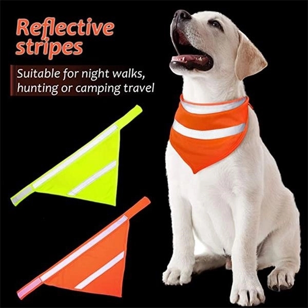 Dog Reflective Scarf Safety Pet Bandana - Dog Reflective Scarf Safety Pet Bandana - Image 2 of 2