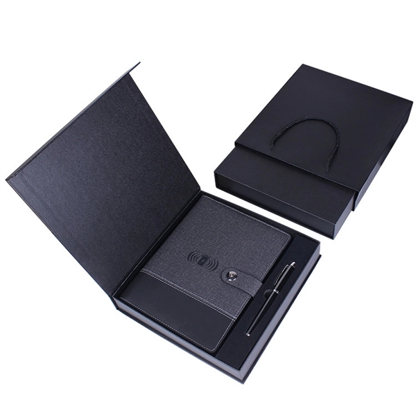 LED LOGO 8000mAh Charging NoteBook with USB Drive Gift Set - LED LOGO 8000mAh Charging NoteBook with USB Drive Gift Set - Image 2 of 5