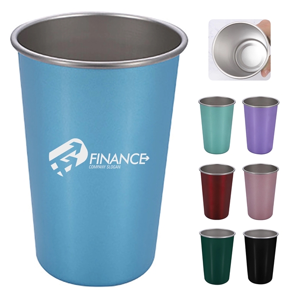 17 Oz Stainless Steel Shatterproof Pint Cup - 17 Oz Stainless Steel Shatterproof Pint Cup - Image 0 of 3