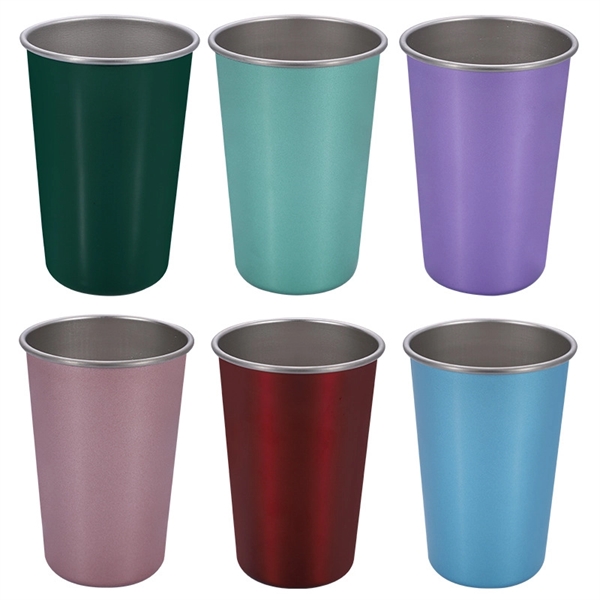 17 Oz Stainless Steel Shatterproof Pint Cup - 17 Oz Stainless Steel Shatterproof Pint Cup - Image 1 of 3