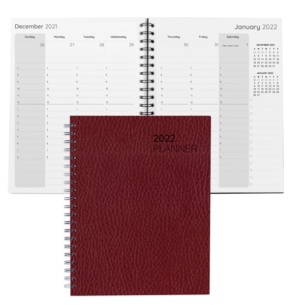 Large Leather Spiral Weekly Planner - Large Leather Spiral Weekly Planner - Image 3 of 9