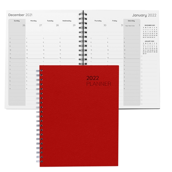 Large Leather Spiral Weekly Planner - Large Leather Spiral Weekly Planner - Image 6 of 9