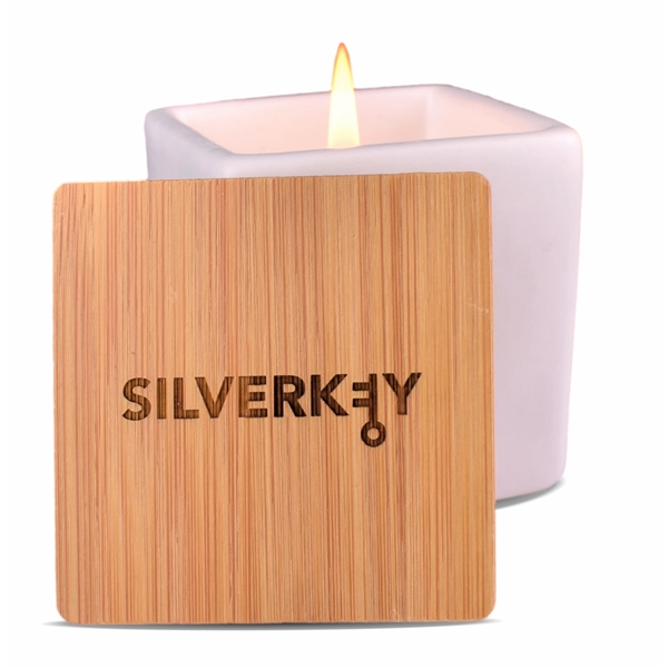 Square Soy Wax Candle with Bamboo Lid 3 oz - Square Soy Wax Candle with Bamboo Lid 3 oz - Image 0 of 4