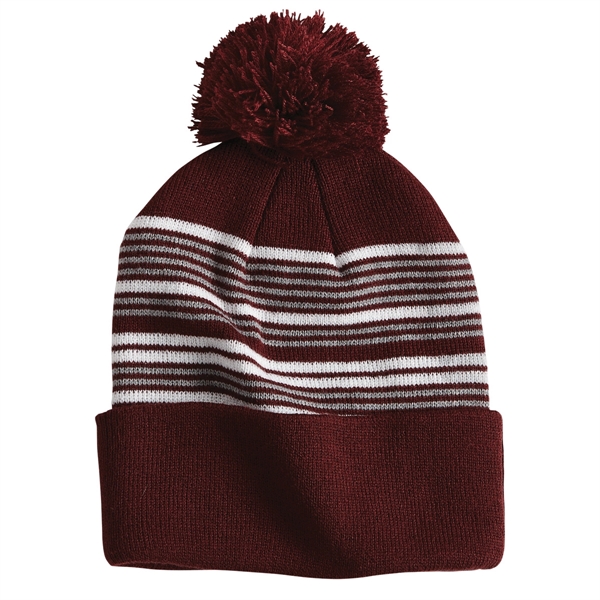 Custom Striped Pom-Pom Knit