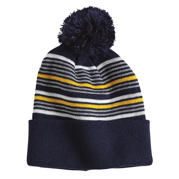 Striped Pom-Pom Knit