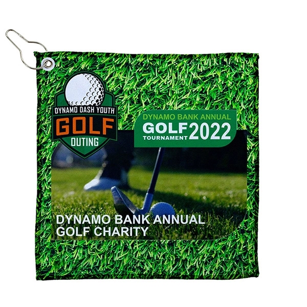 Custom Full Color Sublimation RPET 300 GSM Heavy Duty Golf Towel -