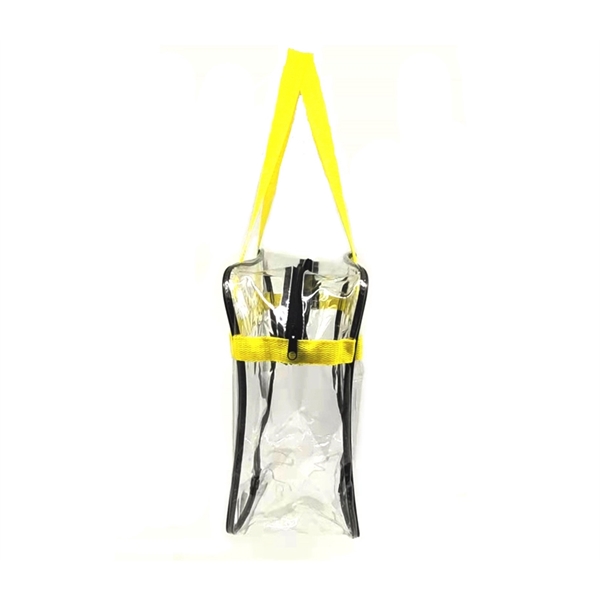 Clear Tote Bag with Zipper and Front Pocket - Clear Tote Bag with Zipper and Front Pocket - Image 2 of 2
