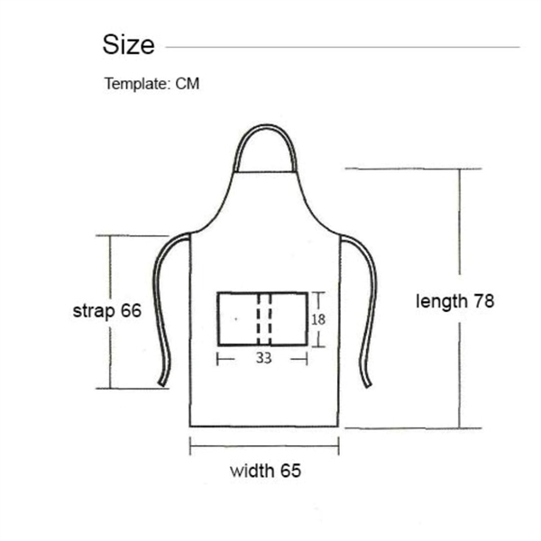 14 oz. Canvas Kitchen Apron w/ Leather accent & 2 pockets - 14 oz. Canvas Kitchen Apron w/ Leather accent & 2 pockets - Image 2 of 2