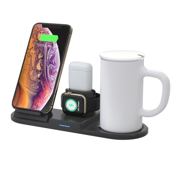 6 in 1 Wireless Charger Stand with Mug Warmer - 6 in 1 Wireless Charger Stand with Mug Warmer - Image 1 of 4