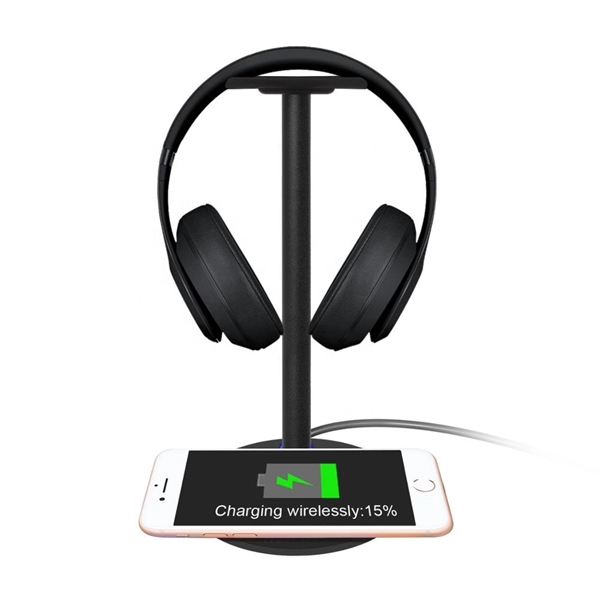 Headphone Stand with Wireless Charger - Headphone Stand with Wireless Charger - Image 1 of 4