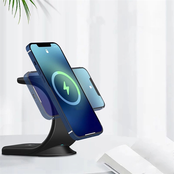 3 in 1 Magnetic Qi Fast Wireless Charger Station - 3 in 1 Magnetic Qi Fast Wireless Charger Station - Image 1 of 2