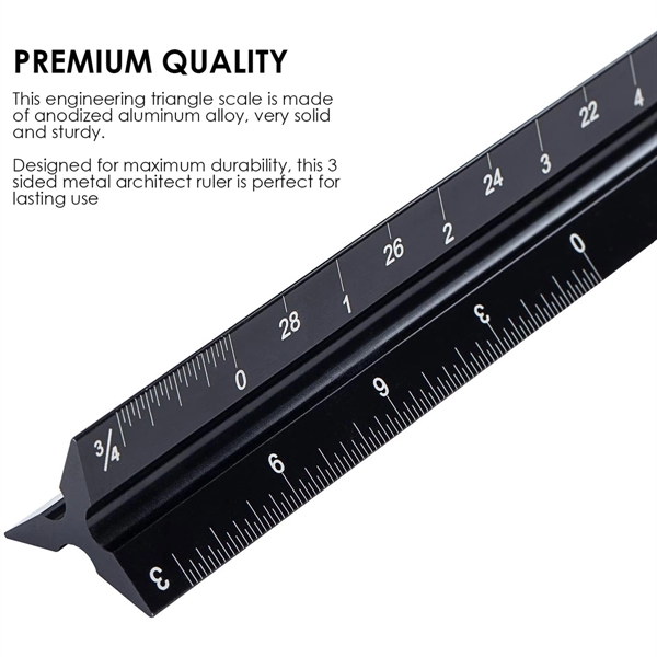 Aluminum Standard Architectural Scale Ruler - Aluminum Standard Architectural Scale Ruler - Image 3 of 5