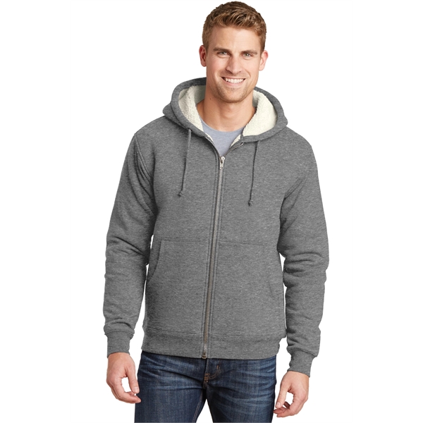 CornerStone Heavyweight Sherpa-Lined Hooded Fleece Jacket. - CornerStone Heavyweight Sherpa-Lined Hooded Fleece Jacket. - Image 4 of 20