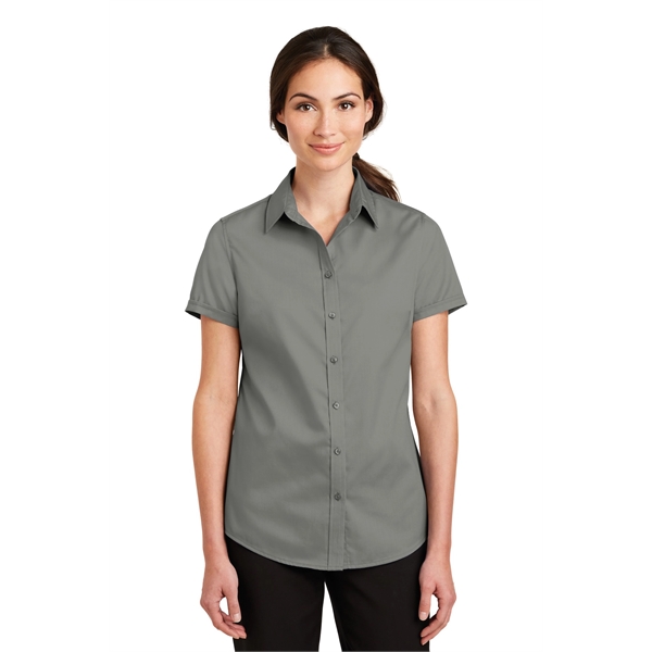 Port Authority Women's Short Sleeve SuperPro Twill Shirt. - Port Authority Women's Short Sleeve SuperPro Twill Shirt. - Image 8 of 45