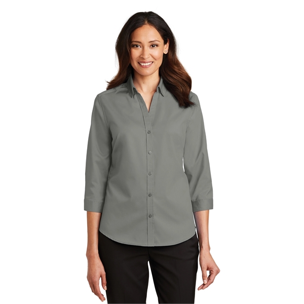 Port Authority Women's 3/4-Sleeve SuperPro Twill Shirt. - Port Authority Women's 3/4-Sleeve SuperPro Twill Shirt. - Image 9 of 45