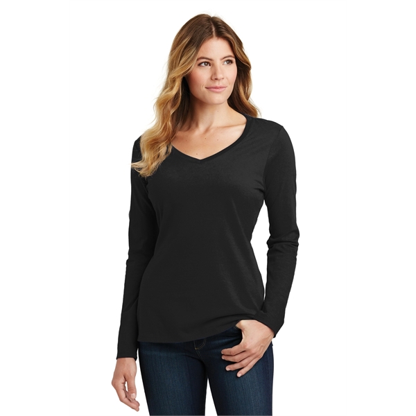 Port & Company Women's Long Sleeve Fan Favorite V-Neck Tee. - Port & Company Women's Long Sleeve Fan Favorite V-Neck Tee. - Image 18 of 63