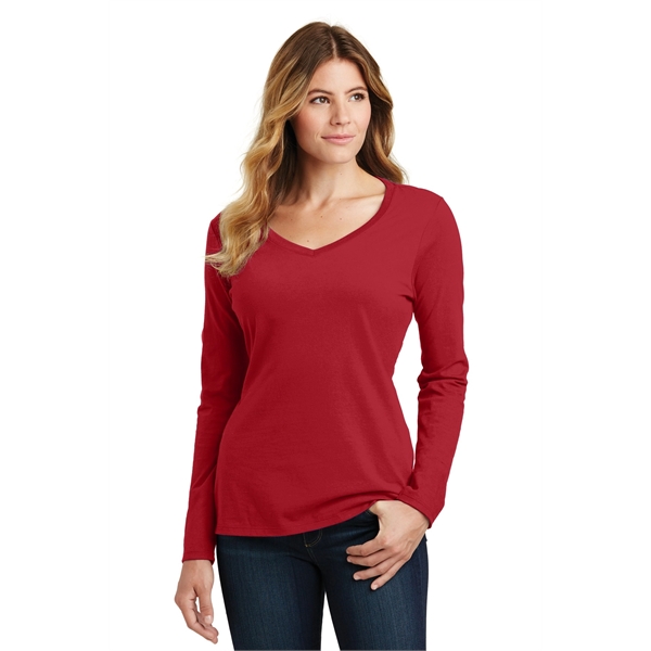 Port & Company Women's Long Sleeve Fan Favorite V-Neck Tee. - Port & Company Women's Long Sleeve Fan Favorite V-Neck Tee. - Image 28 of 63