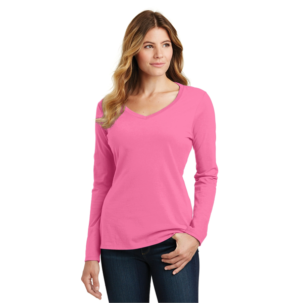 Port & Company Women's Long Sleeve Fan Favorite V-Neck Tee. - Port & Company Women's Long Sleeve Fan Favorite V-Neck Tee. - Image 44 of 63