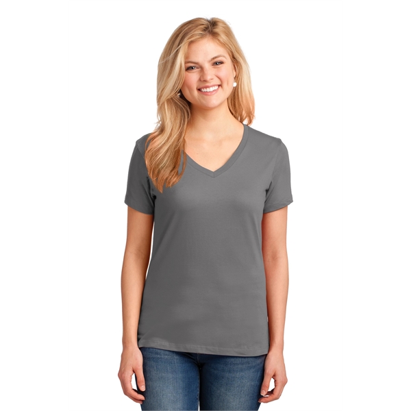 Port & Company Women's Core Cotton V-Neck Tee. - Port & Company Women's Core Cotton V-Neck Tee. - Image 7 of 135