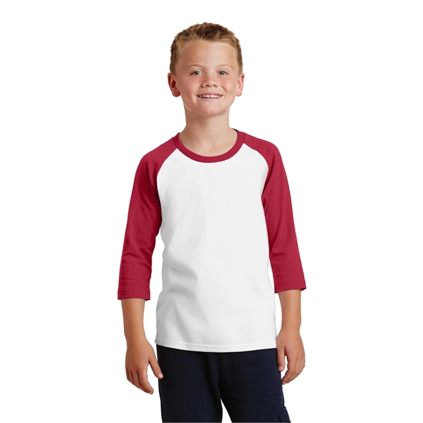 Port & Company Youth Core Blend 3/4-Sleeve Raglan Tee. - Port & Company Youth Core Blend 3/4-Sleeve Raglan Tee. - Image 20 of 43