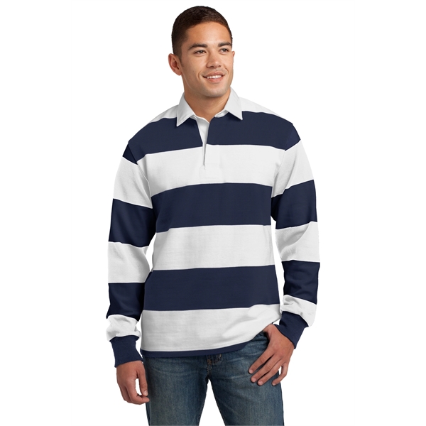 Sport-Tek Classic Long Sleeve Rugby Polo. - Sport-Tek Classic Long Sleeve Rugby Polo. - Image 8 of 25