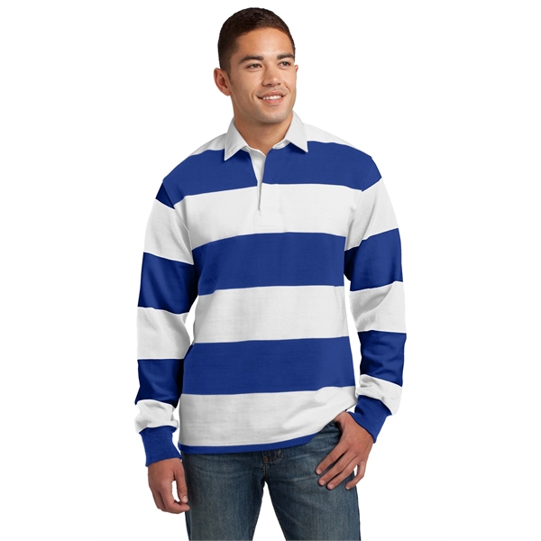 Sport-Tek Classic Long Sleeve Rugby Polo. - Sport-Tek Classic Long Sleeve Rugby Polo. - Image 11 of 25