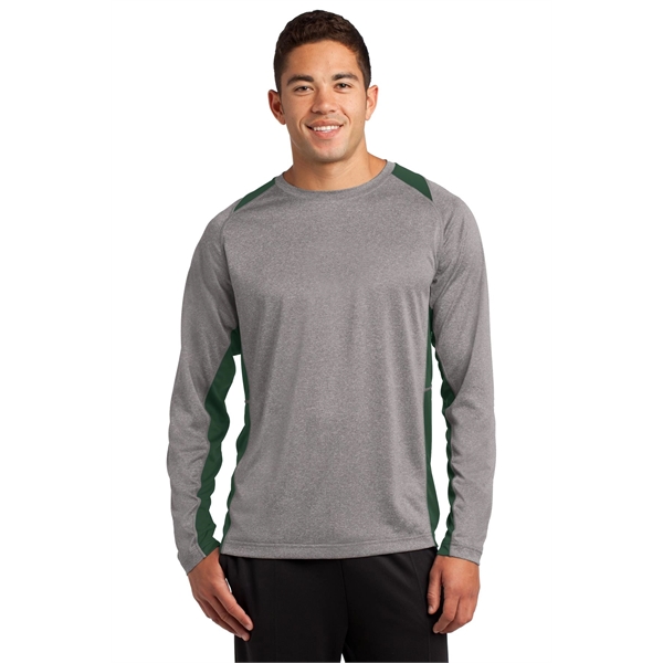 Sport-Tek Long Sleeve Heather Colorblock Contender Tee. - Sport-Tek Long Sleeve Heather Colorblock Contender Tee. - Image 11 of 40