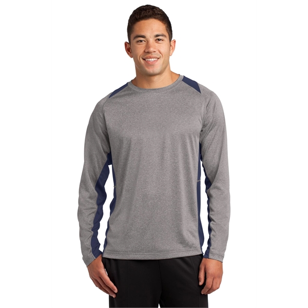 Sport-Tek Long Sleeve Heather Colorblock Contender Tee. - Sport-Tek Long Sleeve Heather Colorblock Contender Tee. - Image 21 of 40