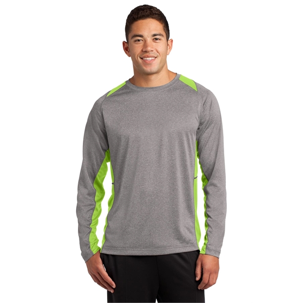 Sport-Tek Long Sleeve Heather Colorblock Contender Tee. - Sport-Tek Long Sleeve Heather Colorblock Contender Tee. - Image 16 of 40