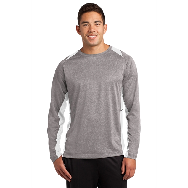Sport-Tek Long Sleeve Heather Colorblock Contender Tee. - Sport-Tek Long Sleeve Heather Colorblock Contender Tee. - Image 36 of 40