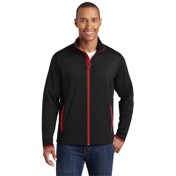 Sport-Tek Sport-Wick Stretch Contrast Full-Zip Jacket. - Sport-Tek Sport-Wick Stretch Contrast Full-Zip Jacket. - Image 4 of 30