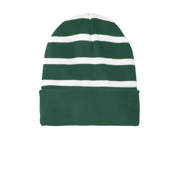 Sport-Tek Striped Beanie with Solid Band. - Sport-Tek Striped Beanie with Solid Band. - Image 0 of 13