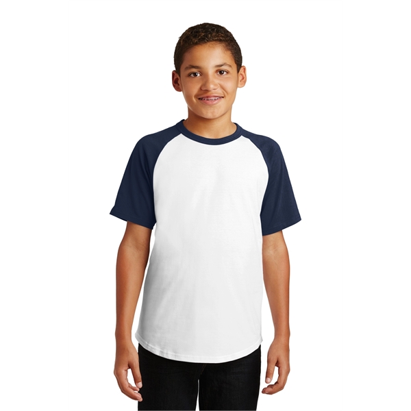 Sport-Tek Youth Short Sleeve Colorblock Raglan Jersey. - Sport-Tek Youth Short Sleeve Colorblock Raglan Jersey. - Image 10 of 30