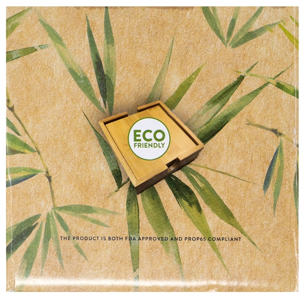 Square Bamboo Coaster Set - Square Bamboo Coaster Set - Image 2 of 4