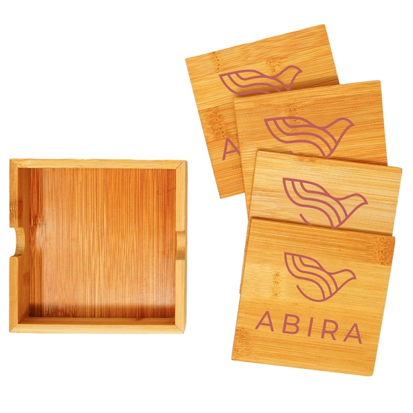 Square Bamboo Coaster Set - Square Bamboo Coaster Set - Image 4 of 4