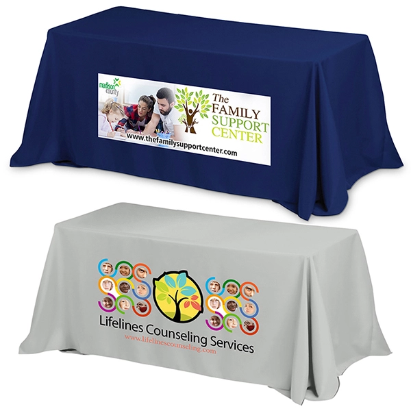 3-Sided Economy Table Covers & Throws (Full Color)