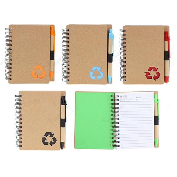 Spiral Notebook Lined Notepad with Pen in Holder - Spiral Notebook Lined Notepad with Pen in Holder - Image 1 of 3